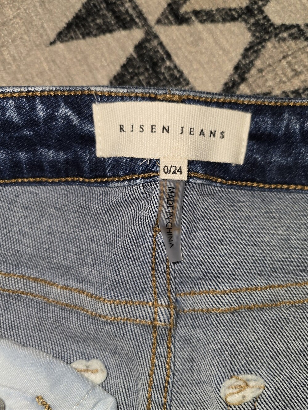 Risen Tummy Control High Rise Baggy Wide Leg Jeans Dark Wash Size 0/24 NWT - Picture 5 of 15